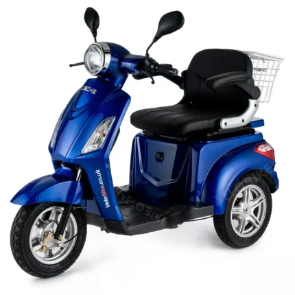 VELECO ZT15 Scooter électrique 3 roues Mobylette Senior Handicapé 900W BLEU